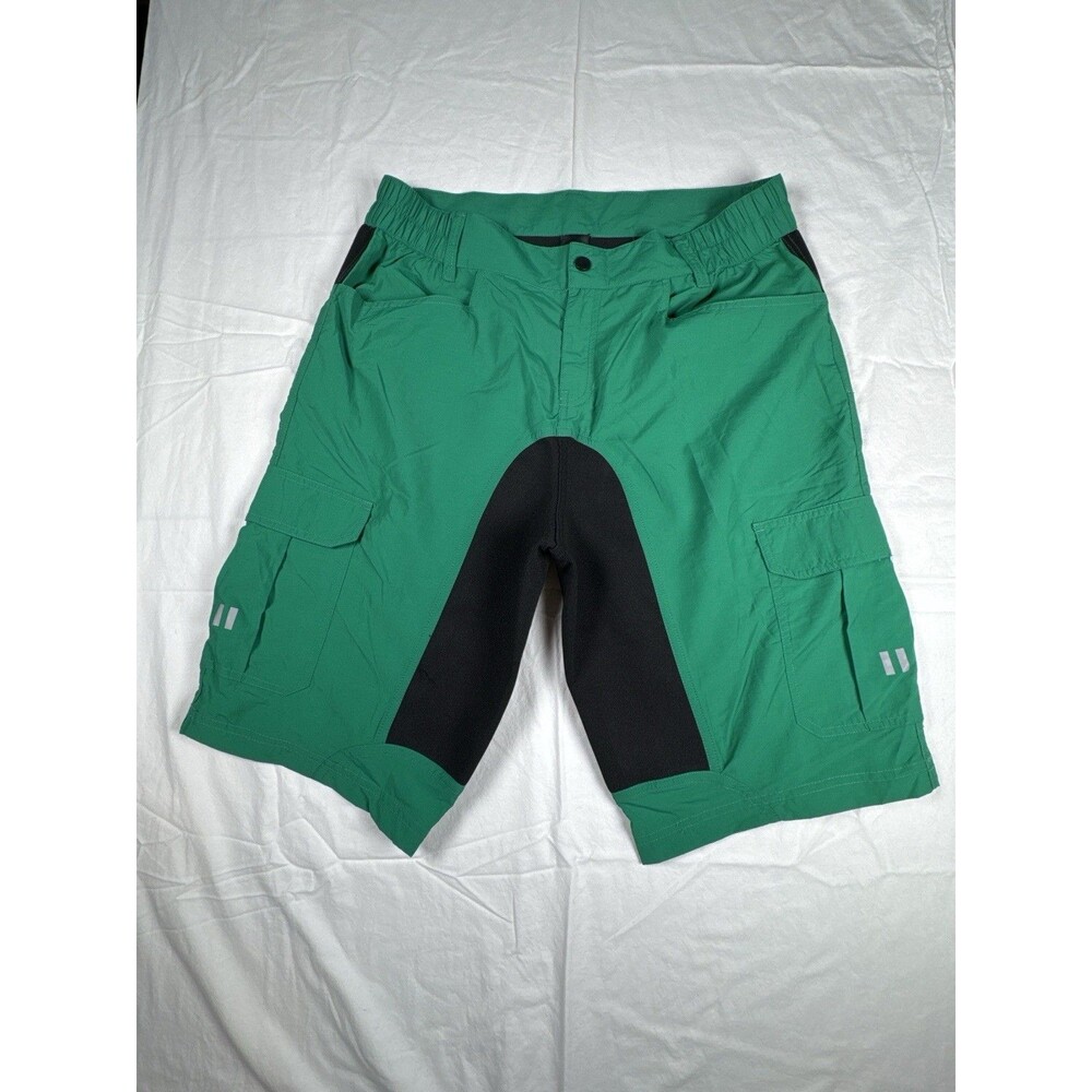 Souke Sports MTB Cargo Shorts Green Black Men’s XL (Measures 34x11)‎ Nylon